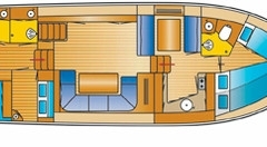 Grundriß Renal 45 Hausboot in Holland für 10 Personen